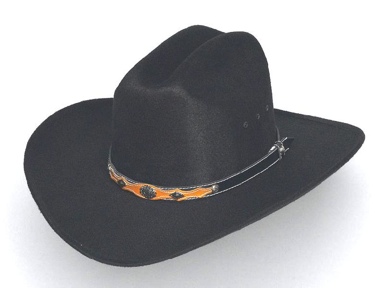 Black Faux Felt Cowboy Hat Conchos *Sized