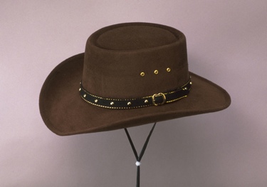 Brown Faux Felt Gambler Hat Sized 