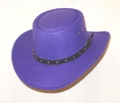 Purple Faux Felt Gambler Hat *elastic 