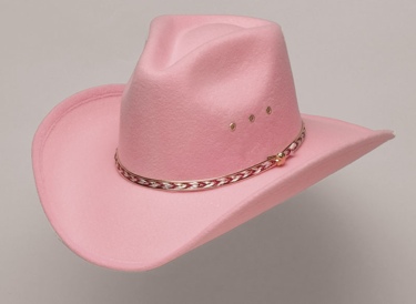 Pink Pinch Front Faux Felt Hat *Elastic