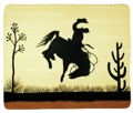 Fleece Blanket Cowboy on Bucking Horse 50 X 60