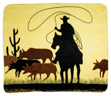 Fleece Blanket Cattle Roper 50 X 60