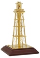 7 Inch Gold Plated Lighthouse Decor