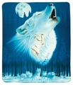 Fleece Blanket Wolf Howling with Moon 50 X 60