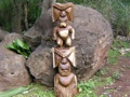 STACKED TIKI KU KANE 39 ACACIA WOOD GARDEN decor