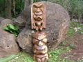 STACKED TIKI LONO KANALOA 39 ACACIA WOOD GARDEN decor