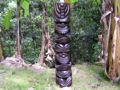 TIKI TOTEM 40 INCHES OCEAN STRENGTH TIKI STAINED ACACIA 