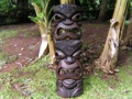 DOUBLE HEADED MASK 36 ACACIA WOOD LOVE PROSPERITY