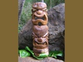 DOUBLE HEADED MASK 24 GOLD ACACIA WOOD LOVE PROSPERITY