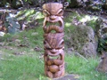 DOUBLE HEADED MASK 24 ACACIA WOOD LOVE PROSPERITY