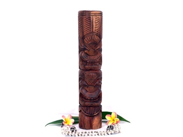 HAWAIIAN TIKI TOTEM 20 LOVE PROSPERITY STAINED ACACIA