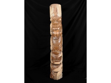 Ultimate Tiki Totem 5Ft W Maori Tongue Natural Acacia Koa