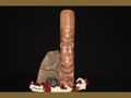 HAWAIIAN HAPPY LOVE TIKI TOTEM 20 MONKEY POD WOOD