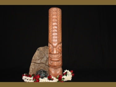 Hawaiian Propserity Tiki Totem 20 Monkey Pod Wood