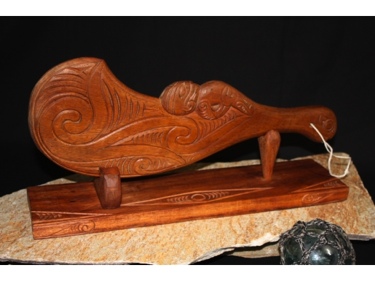 Maori Tiki War Club W Base 16 Strength God Island Decor