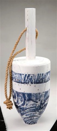 25 Inch x 5 Inch Blue Nautical Buoy