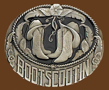 Boot Scootin Belt Buckle 3-1/4 x 2-3/4