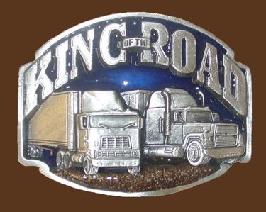 King Of The Road Trucker Belt Buckle 3-1/4 x 2-1/2