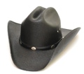 *BLACK* Cattleman Straw Hat Silver Conchos *Elastic