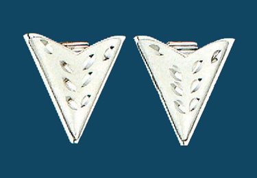 Silver Etched Collar Tips 1-1/4