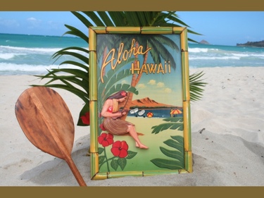 Vintage Sign Aloha Hawaii 24 X 16 Hawaiian Decor