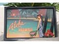 Vintage Sign Aloha Hawaii Tiki Huts 24 X 16 Hawaiian Surf Decor