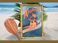 VINTAGE SIGN ALOHA SURF'S UP 24 X 16 HAWAIIAN SURF DECOR