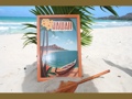 Vintage Sign Hawaii Hawaiian Canoe 24 X 16 Hawaiian Surf Decor