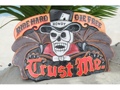 Vintage Sign Ride Hard Die Free Trust Me 24 X 16 Hawaiian Surf Decor