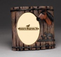 Picture Frame - with Horse & Barbed Wire 8 1/2 x 8 1/2 (5 x 7 photo)