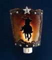 Night Light Cowboy on Horse - Front View 5 3/4 x 4 z