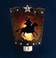 Night Light - Cowboy on Horse - Side View 5 3/4 x 4 z