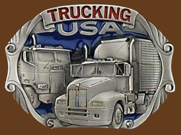 USA Trucking Belt Buckle 3-1/4 x 2-1/2