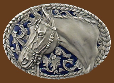 Horsehead Belt buckle 3-1/2 x 2-3/8