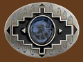 Black Enameled Belt Buckle 3 x 2-1/4