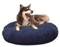 Orthopedic Memory Round Dog Bed Blue Puppy Print 36 In.