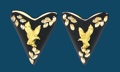 Black Screw-On Collar Tips - Gold Eagle