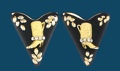 Black Screw-On Collar Tips - Gold Boots & Austrian Crystals