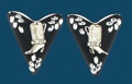 Black Screw-On Collar Tips - Silver Boot & Austrian Crystals