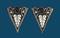 German Silver & Onyx Collar Tips