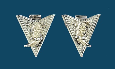 Silver Boot Austrial Crystal Collar Tips