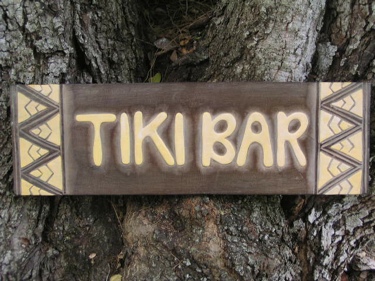 Tribal Tiki Bar Sign 24 Antique Finish Yellow