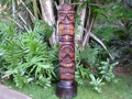 DOUBLE HEADED TIKI TOTEM 39 ANTIQUE FINISH HAWAIIAN TIKI GOD