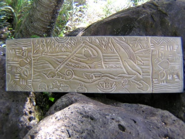 Wooden Relief Hawaiian Scene 36 Interior Tiki Bar Decor