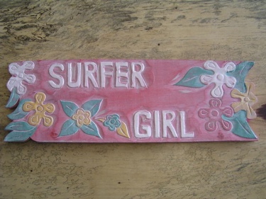 Vintage Hawaii Surfer Girl Roxy Tiki Bar Sign 24 Island Decor