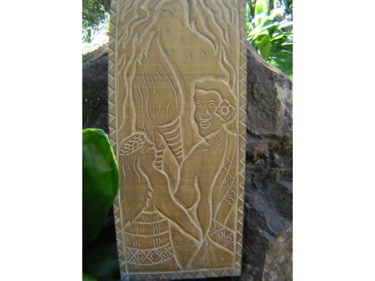 THE KING'S LOVE KING KAMEHAMEHA HAND CARVED STORYBOARD