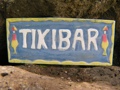 AGED TIKI BAR SIGN HAND CARVED HAND PAINTED DECOR