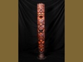 TRIPLE HEADED TIKI MASK TOTEM 5 FT W STAND LOVE PROSPERITY HEALTH