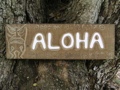 Aloha Tiki Sign W Petroglyph Surf Decor
