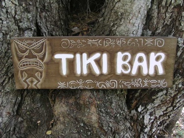 TIKI BAR TIKI SIGN W PETROGLYPH SURF DECOR